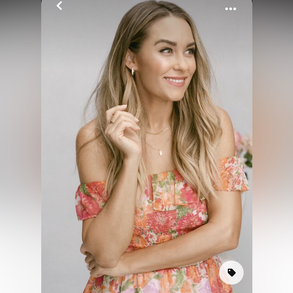 LC Lauren Conrad Smocked Peplum Top, Floral Print - Picture 2 of 12